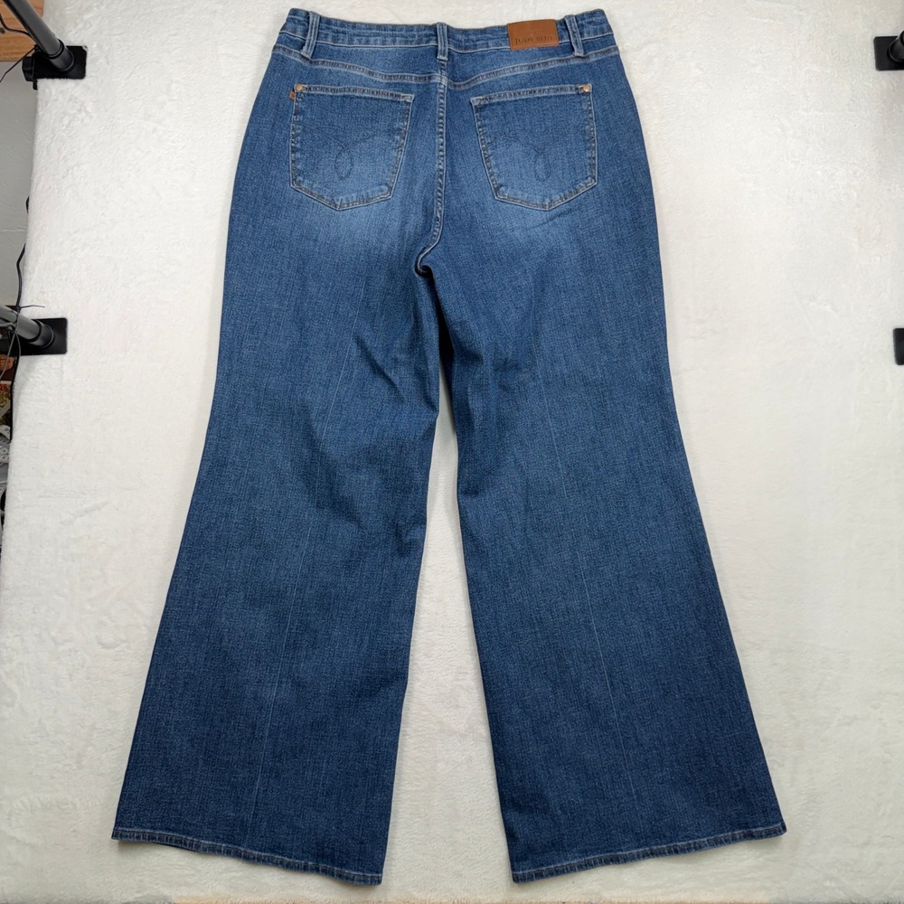 Judy Blue 20W Retro Wide Leg Jeans High Rise Medium Wash JB88847 DK-CO Stretch - Picture 11 of 16